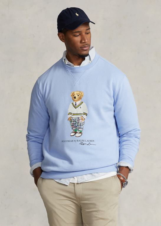 austin blå bjørn Mænd Ralph Lauren polo bear fleece sweatshirt Z426B1605