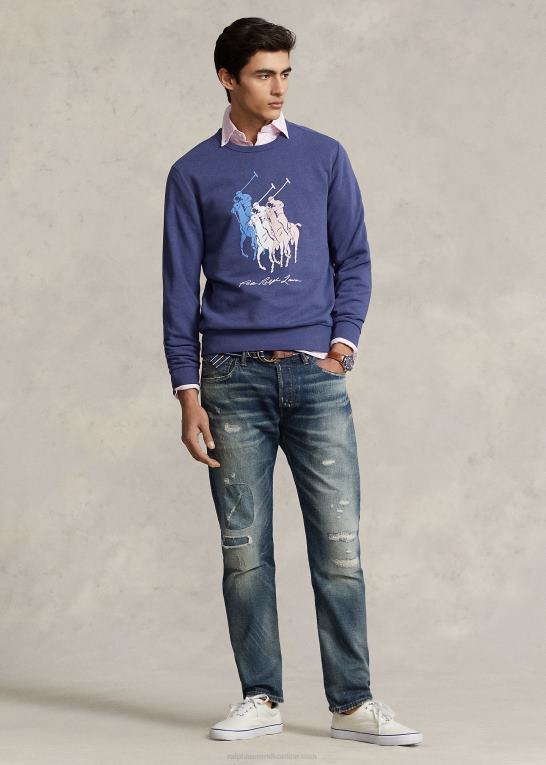 bådehus flåde Mænd Ralph Lauren stor pony fleece sweatshirt Z426B1014