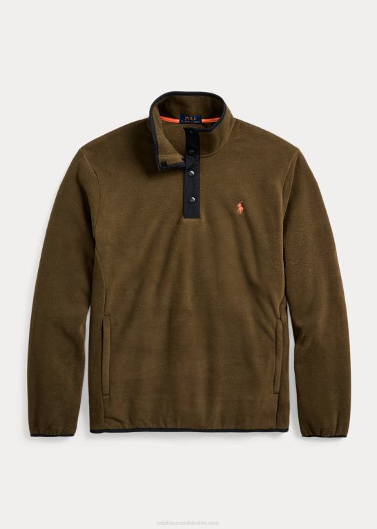 baldakin oliven Mænd Ralph Lauren mockneck pullover i børstet fleece Z426B8665