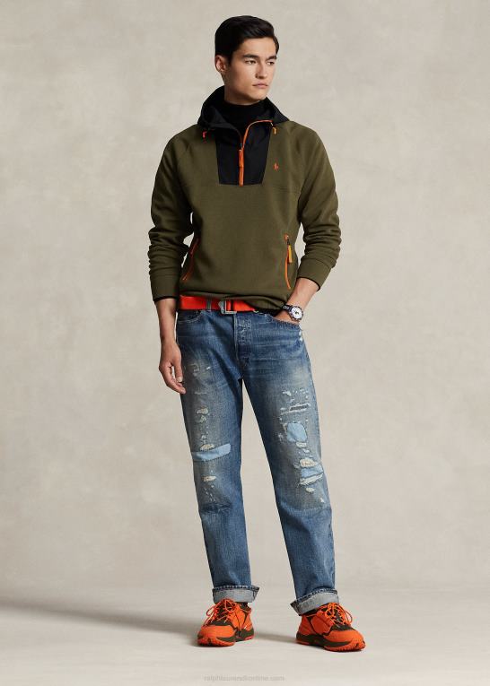 baldakin oliven Mænd Ralph Lauren vandafvisende hybrid hættetrøje Z426B115