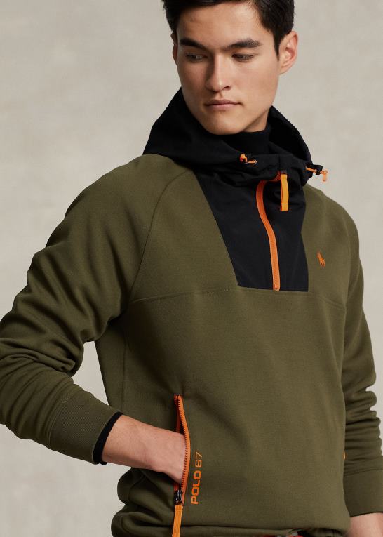 baldakin oliven Mænd Ralph Lauren vandafvisende hybrid hættetrøje Z426B115