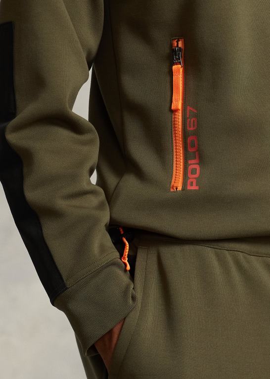 baldakin oliven Mænd Ralph Lauren vandafvisende hybrid hættetrøje Z426B115