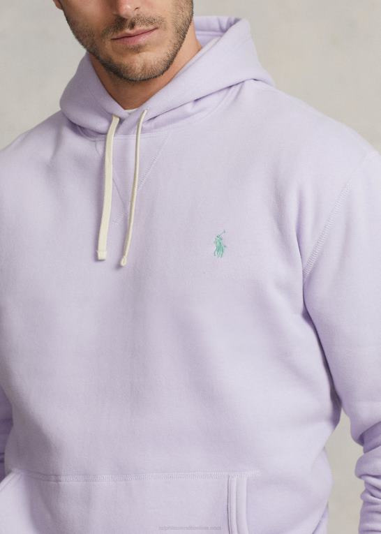 blomst lilla Mænd Ralph Lauren rl fleece hættetrøjen Z426B1574