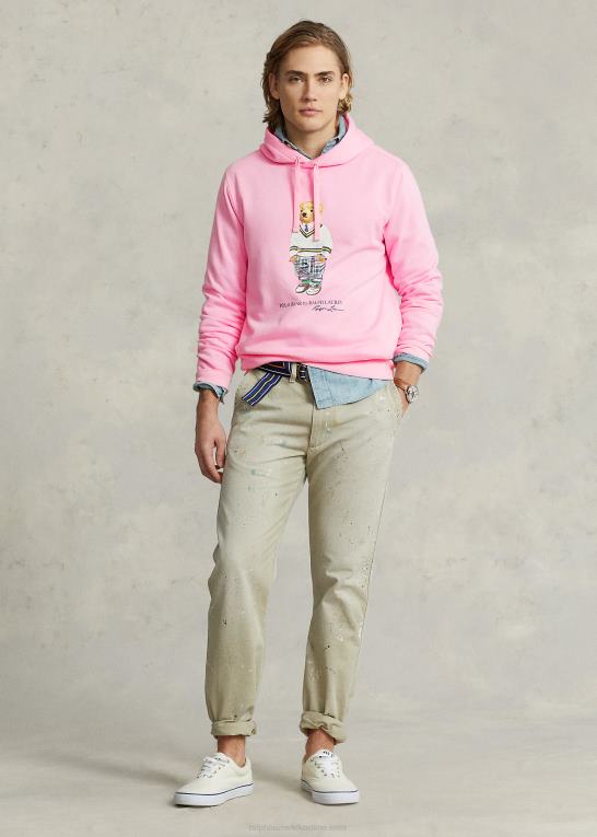 carmel pink hampton bjørn Mænd Ralph Lauren polo bear fleece hættetrøje Z426B1039