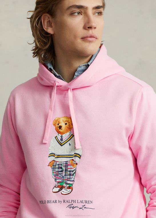 carmel pink hampton bjørn Mænd Ralph Lauren polo bear fleece hættetrøje Z426B1039