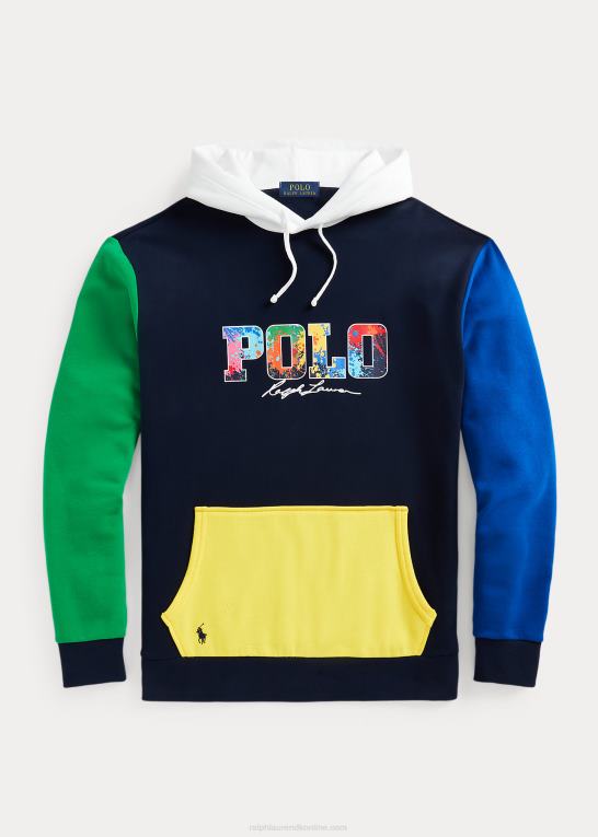 cruise navy multi Mænd Ralph Lauren logo farveblokeret fleece hættetrøje Z426B1672