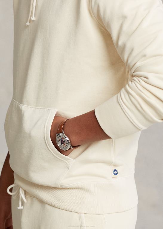 ecru Mænd Ralph Lauren fleece hættetrøje Z426B8507