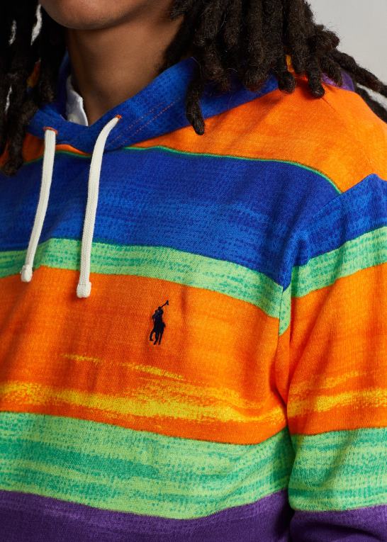 elektrisk stribe Mænd Ralph Lauren stribet spa terry hættetrøje Z426B921