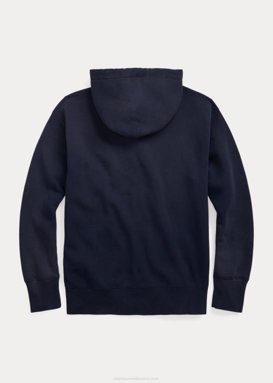 falmet flåde Mænd Ralph Lauren fleece hættetrøje med fuld lynlås Z426B1744