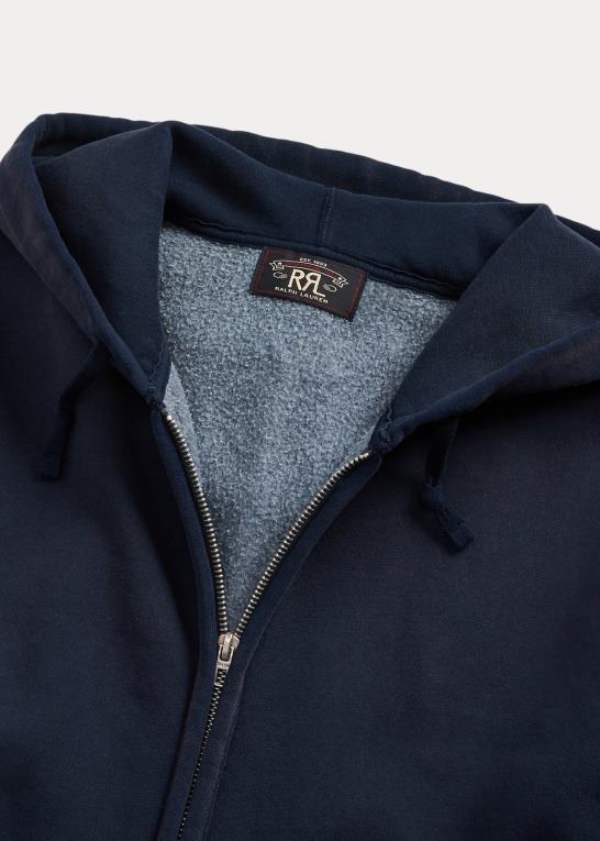 falmet flåde Mænd Ralph Lauren fleece hættetrøje med fuld lynlås Z426B1744