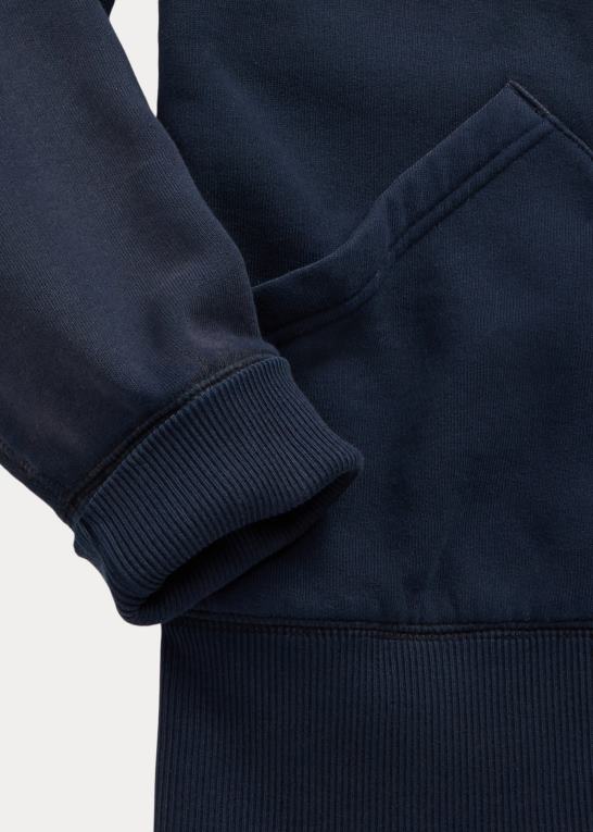 falmet flåde Mænd Ralph Lauren fleece hættetrøje med fuld lynlås Z426B1744