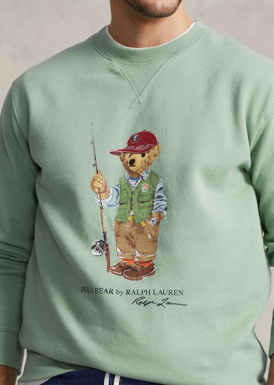 falmet myntefiskerbjørn Mænd Ralph Lauren polo bear fleece sweatshirt Z426B1628
