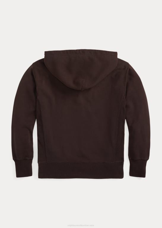 falmet sort Mænd Ralph Lauren fleece hættetrøje med fuld lynlås Z426B1743