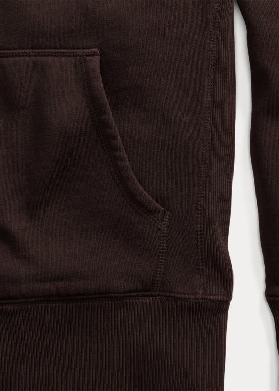 falmet sort Mænd Ralph Lauren fleece hættetrøje med fuld lynlås Z426B1743