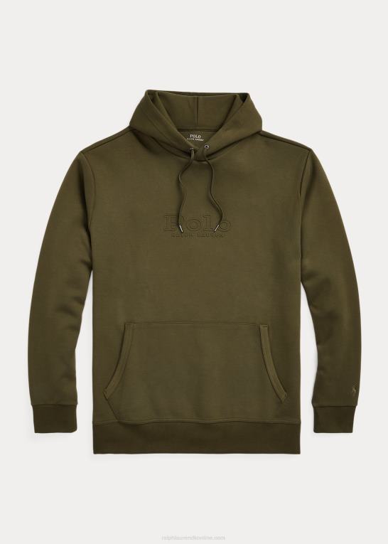 firma oliven Mænd Ralph Lauren logo-præget dobbeltstrikket hættetrøje Z426B1379
