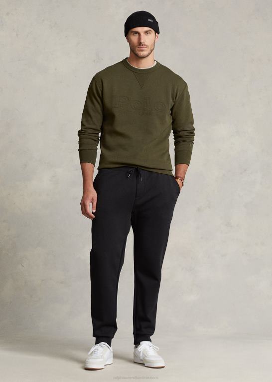firma oliven Mænd Ralph Lauren logo-præget dobbeltstrikket sweatshirt Z426B1396