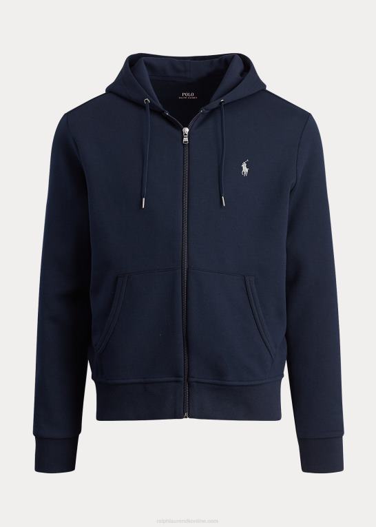 flyverflåde Mænd Ralph Lauren dobbeltstrikket hættetrøje med fuld lynlås Z426B1607