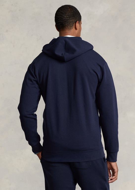 flyverflåde Mænd Ralph Lauren dobbeltstrikket hættetrøje med fuld lynlås Z426B1607