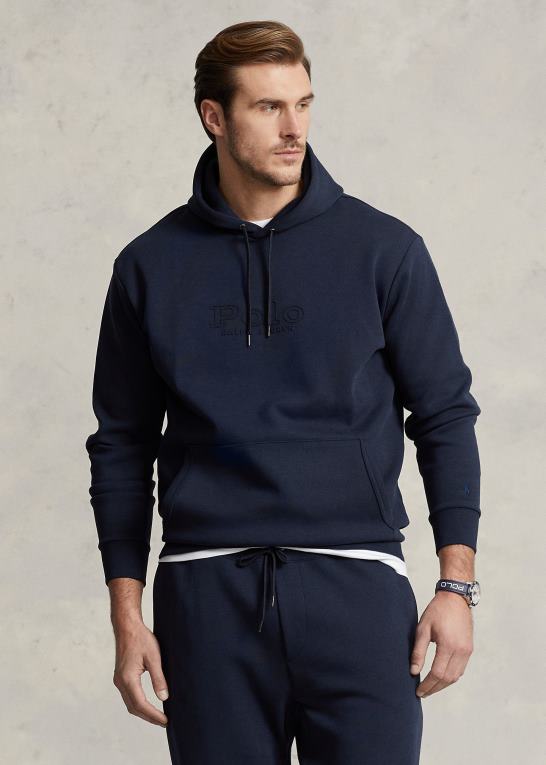 flyverflåde Mænd Ralph Lauren logo-præget dobbeltstrikket hættetrøje Z426B1378