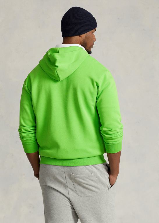 galakse grøn Mænd Ralph Lauren dobbeltstrikket hættetrøje med fuld lynlås Z426B1611