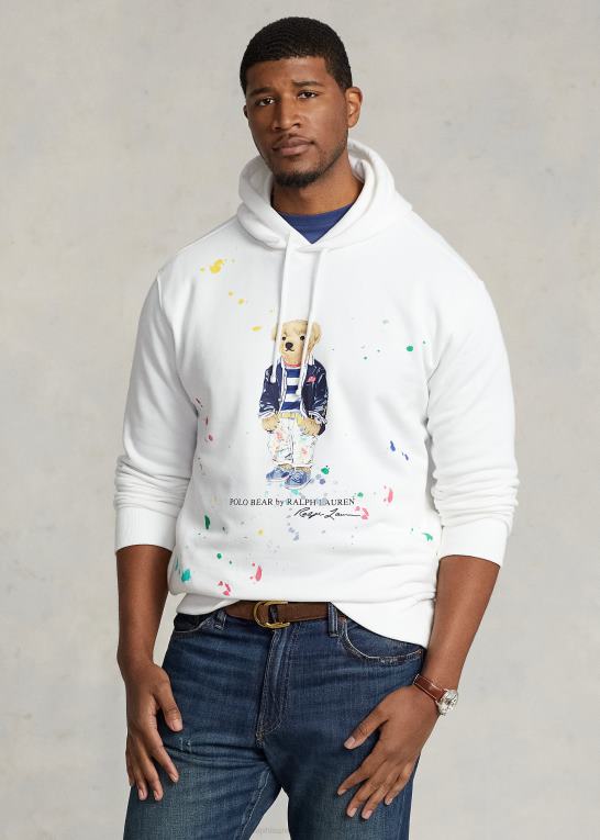 hvid butiksbjørn Mænd Ralph Lauren polo bear fleece hættetrøje Z426B1663