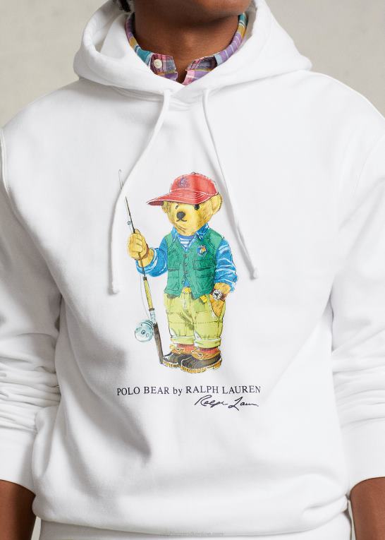hvid fiskebjørn Mænd Ralph Lauren polo bear fleece hættetrøje Z426B1107