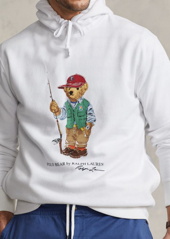 hvid fiskebjørn Mænd Ralph Lauren polo bear fleece hættetrøje Z426B1668
