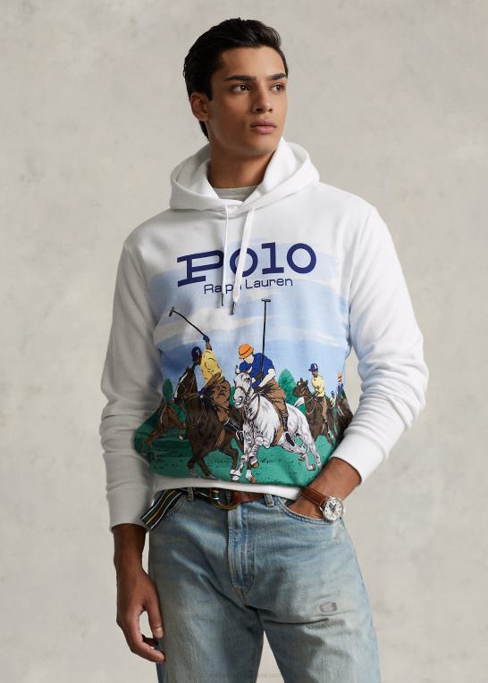 klub naturskønt Mænd Ralph Lauren polo match fleece hættetrøje Z426B8647