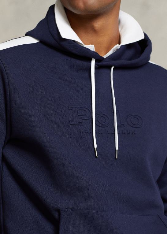 krydstogtflåde Mænd Ralph Lauren dobbeltstrikket hættetrøje i mesh med logo Z426B1128