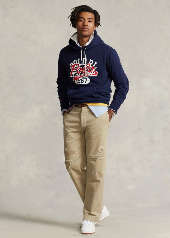 krydstogtflåde Mænd Ralph Lauren hættetrøje i fleece med stablet logo Z426B871