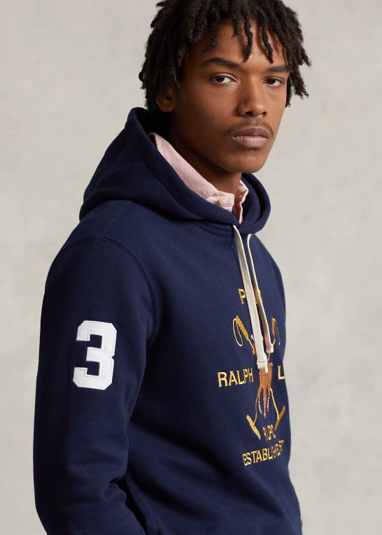 krydstogtflåde Mænd Ralph Lauren stor polo crest fleece hættetrøje Z426B1152
