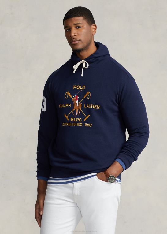 krydstogtflåde Mænd Ralph Lauren stor pony crest fleece hættetrøje Z426B1630