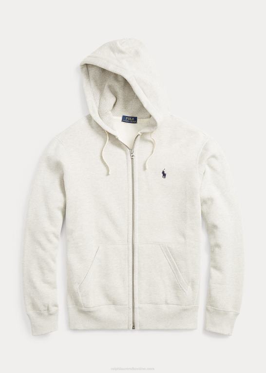 let sportslyng Mænd Ralph Lauren fleece hættetrøje med fuld lynlås Z426B391