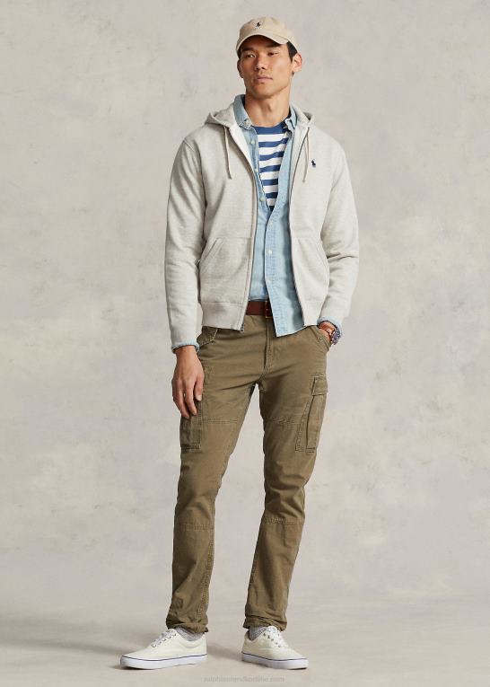 let sportslyng Mænd Ralph Lauren fleece hættetrøje med fuld lynlås Z426B391
