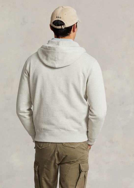 let sportslyng Mænd Ralph Lauren fleece hættetrøje med fuld lynlås Z426B391