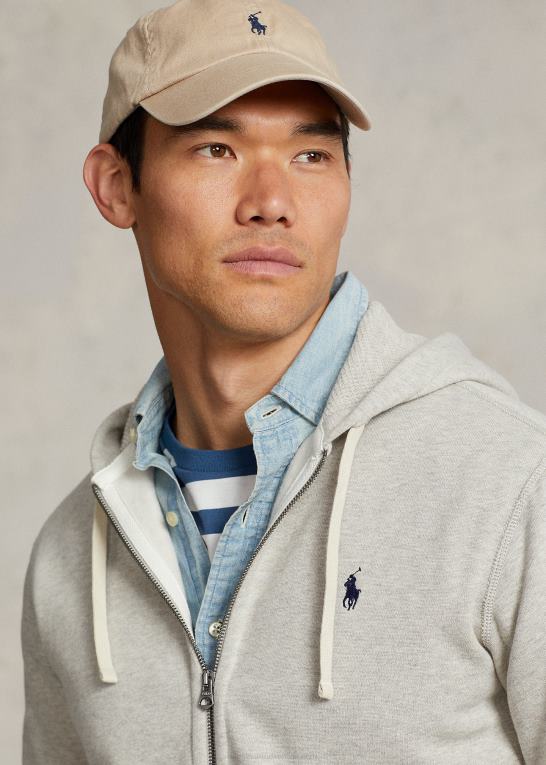 let sportslyng Mænd Ralph Lauren fleece hættetrøje med fuld lynlås Z426B391