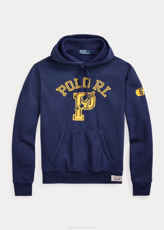 mørk kobolt Mænd Ralph Lauren logo fleece hættetrøje Z426B843