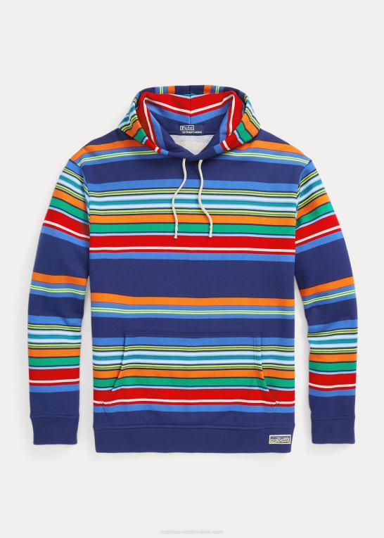 mørk kobolt/stribe Mænd Ralph Lauren stribet fleece hættetrøje Z426B1374