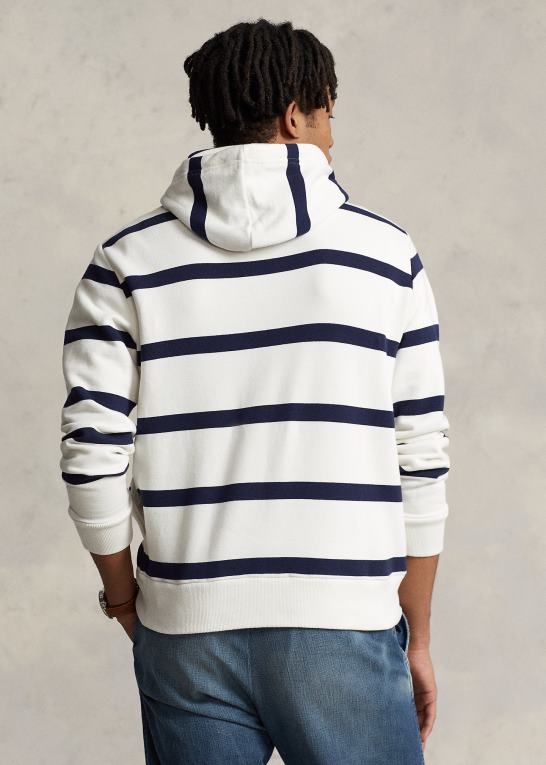 nevis/cruise navy Mænd Ralph Lauren logo stribet fleece hættetrøje Z426B845