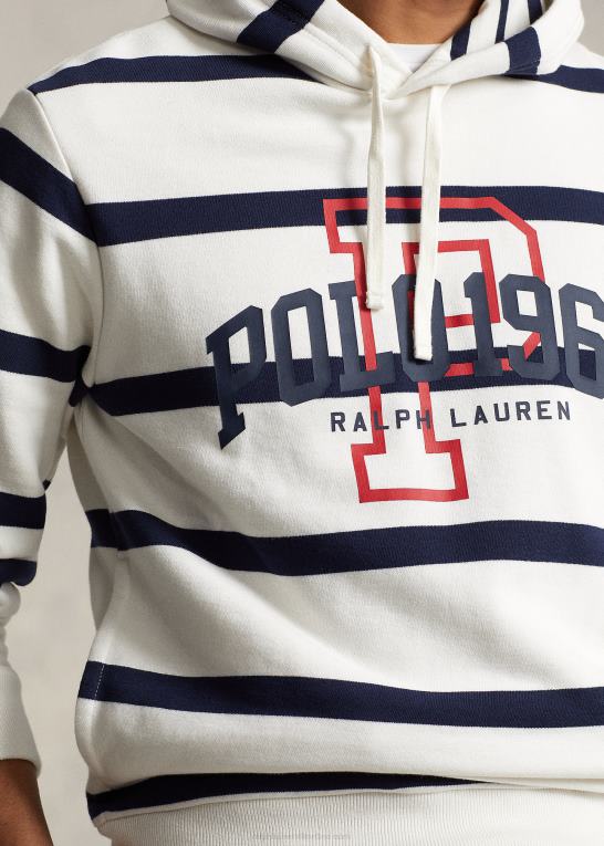 nevis/cruise navy Mænd Ralph Lauren logo stribet fleece hættetrøje Z426B845