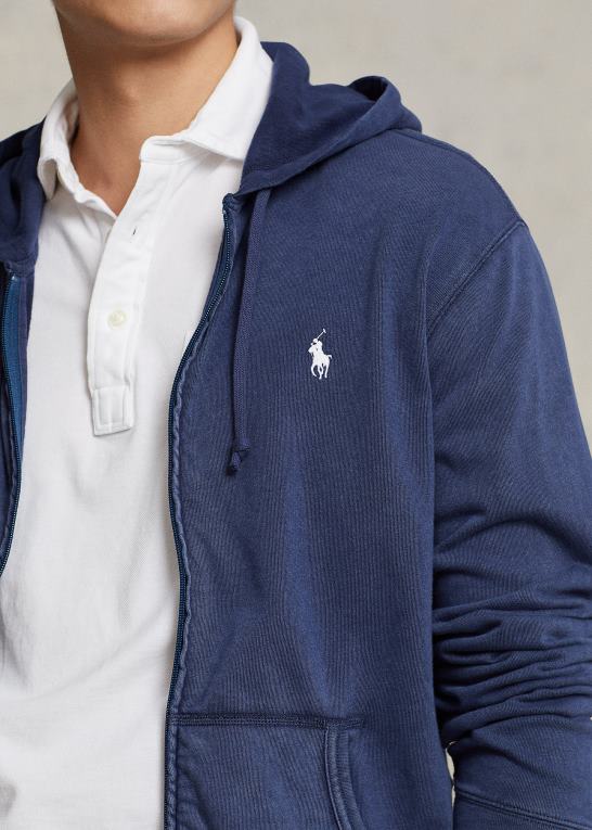 newport flåde Mænd Ralph Lauren spa terry hættetrøje med fuld lynlås Z426B956
