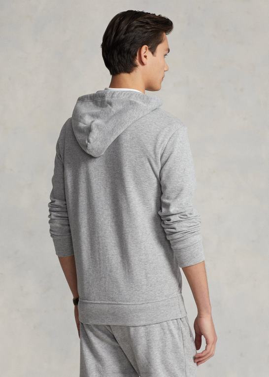 og over lyng Mænd Ralph Lauren dobbeltstrikket hættetrøje med fuld lynlås Z426B8608