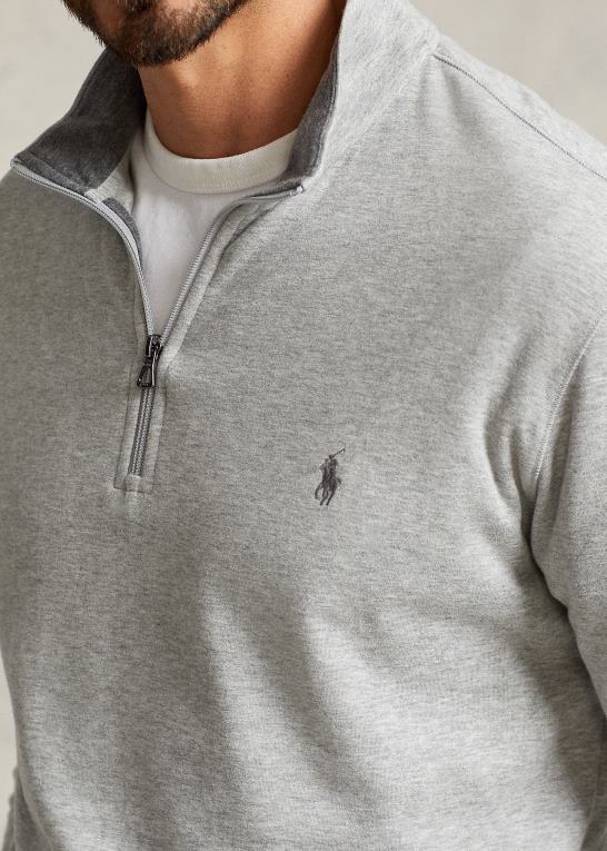 og over lyng Mænd Ralph Lauren luksus jersey pullover med kvart lynlås Z426B1673