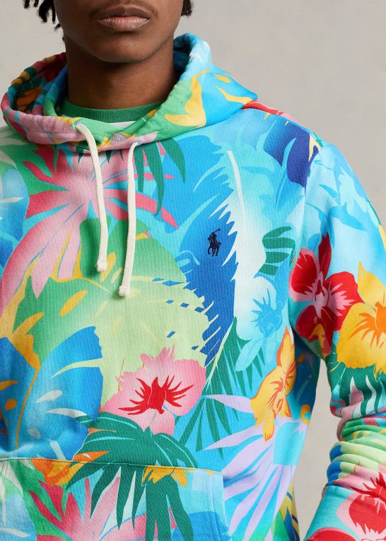 palme bugt blomstret Mænd Ralph Lauren blomstret spa frotté hættetrøje Z426B890
