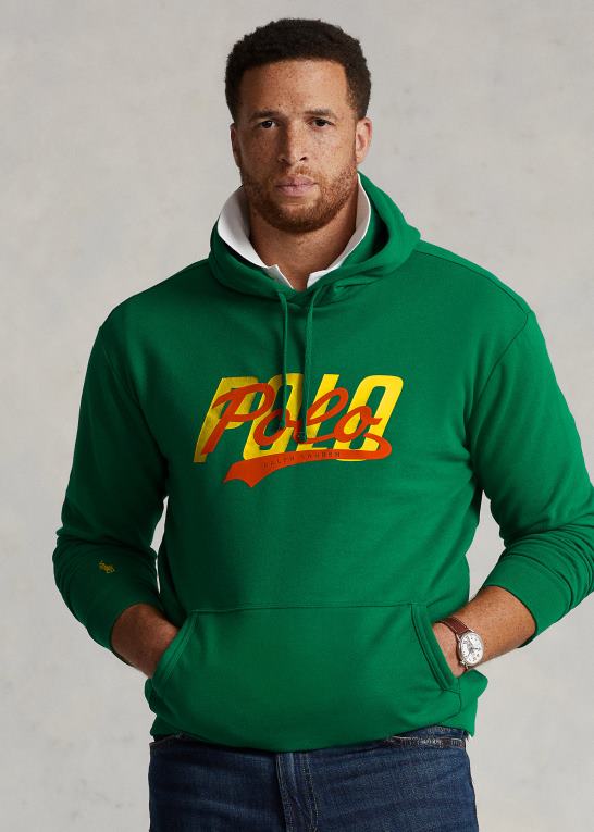 primær grøn Mænd Ralph Lauren hættetrøje i fleece med stablet logo Z426B1897