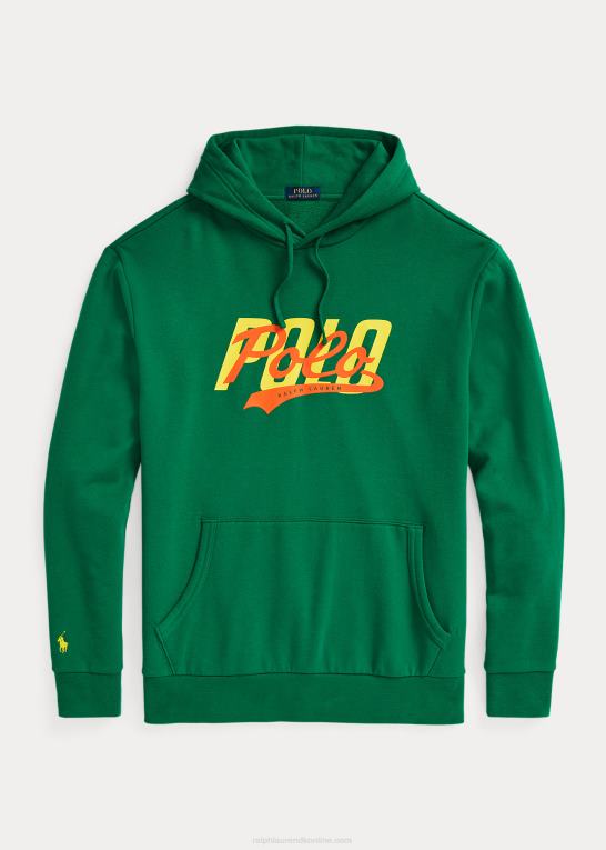 primær grøn Mænd Ralph Lauren hættetrøje i fleece med stablet logo Z426B1897