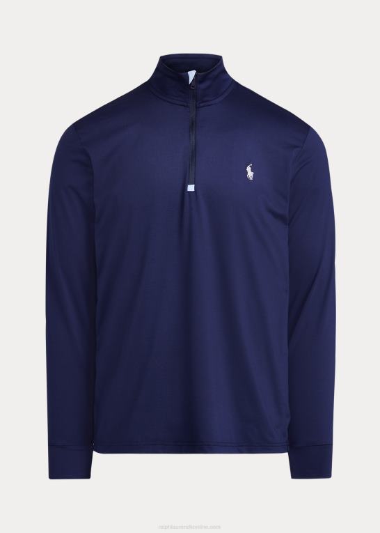 raffineret flåde Mænd Ralph Lauren performance jersey pullover med kvart lynlås Z426B1012