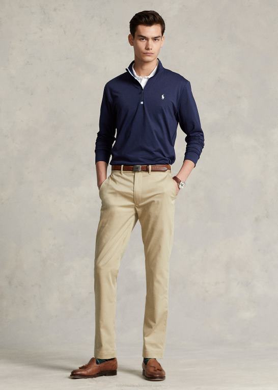 raffineret flåde Mænd Ralph Lauren performance jersey pullover med kvart lynlås Z426B1012