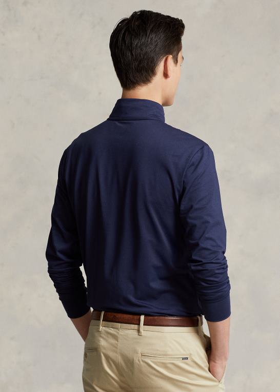 raffineret flåde Mænd Ralph Lauren performance jersey pullover med kvart lynlås Z426B1012