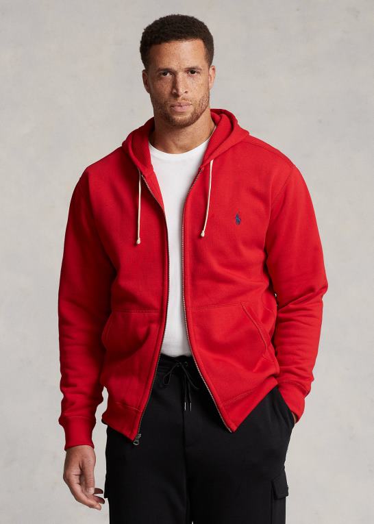 rl2000 rød Mænd Ralph Lauren fleece hættetrøje med fuld lynlås Z426B1666